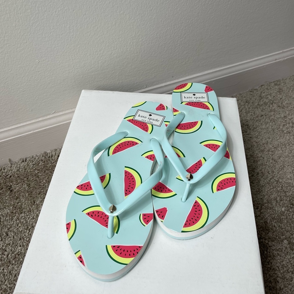 Kate Spade Flip Flops Watermelon Size 9-10 - Picture 2 of 5